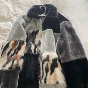 URBAN OUTFITTERS Patchy & Animal Fur Jacket (FAUX FUR)